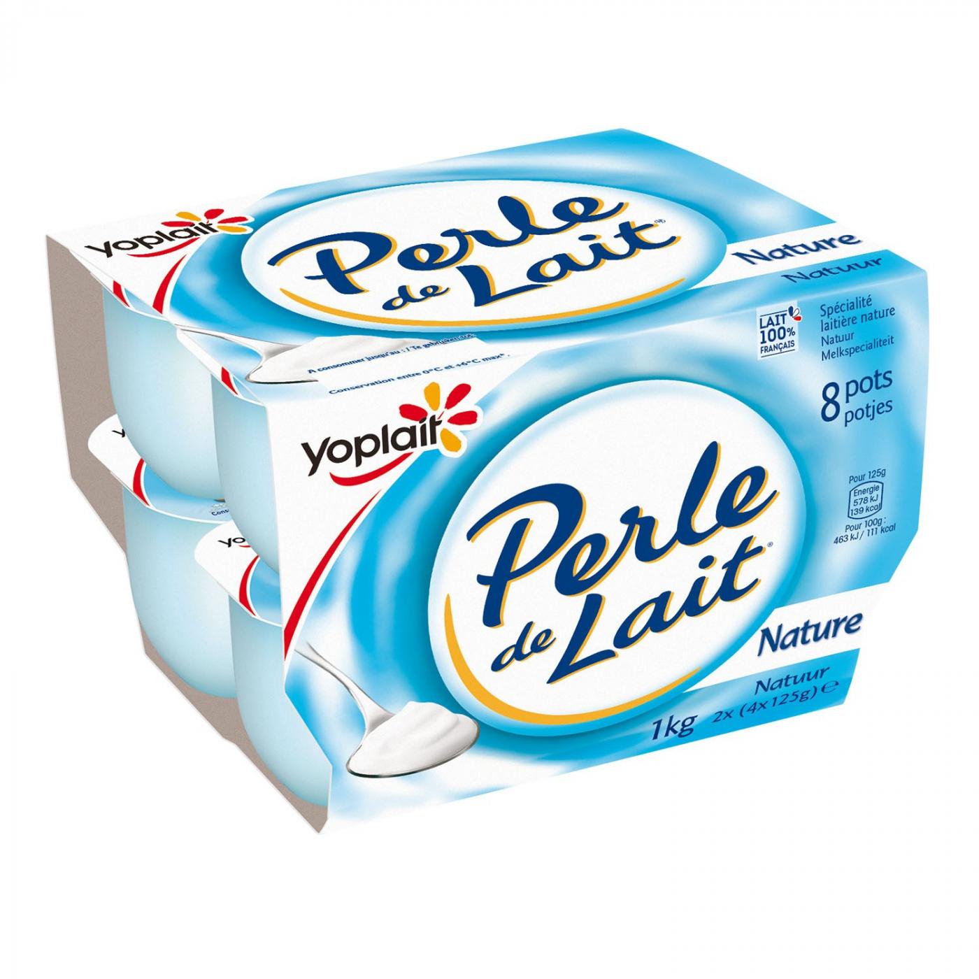 Yoplait Perle De Lait Nature 100g x4